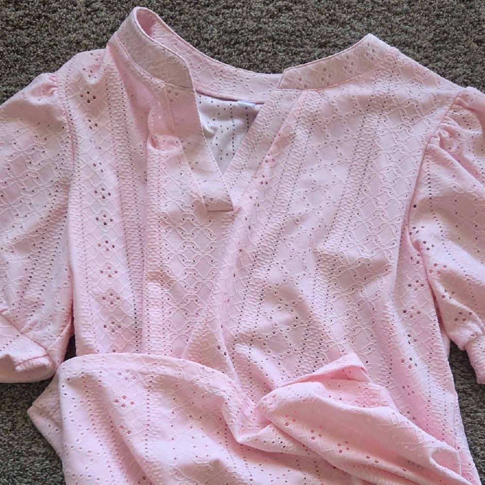 Pink Eyelet Women's Tunic